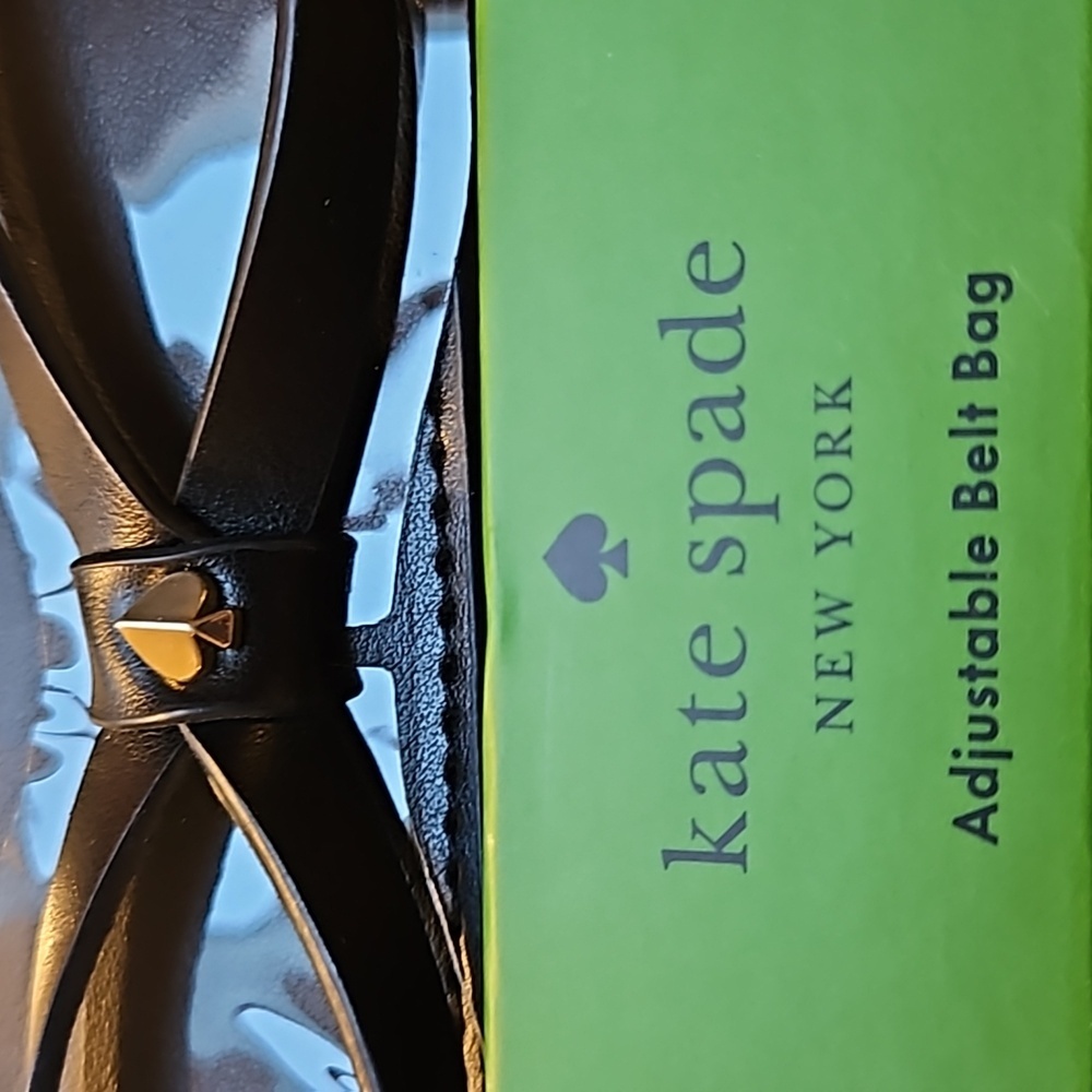 NEW! KATE SPADE black bow adjustable belt bag, genuine leather, crossbody NWT - Picture 4 of 8